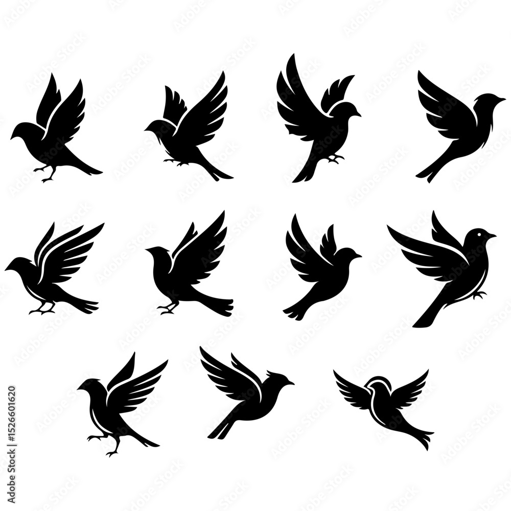 Fototapeta premium The Stylist's Aviary: a premium, well editable design collection of fashionable birds