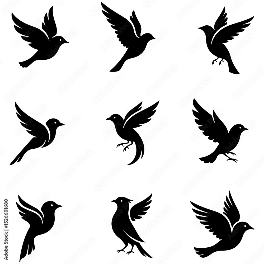 Fototapeta premium The Gilded Aviary: a premium, well editable collection of elegant gold bird designs