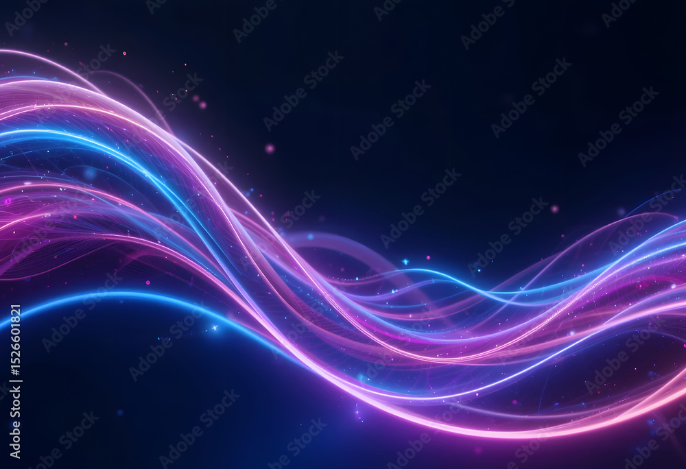 Fototapeta premium Abstract background with glowing blue and colorful wavy lines, a futuristic light and motion design wallpaper