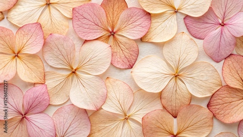 Wallpaper Mural Delicate Pastel Dried Hydrangea Petals in Soft Pink and Cream Colors Form a Floral Background for Nature and Decoration Torontodigital.ca