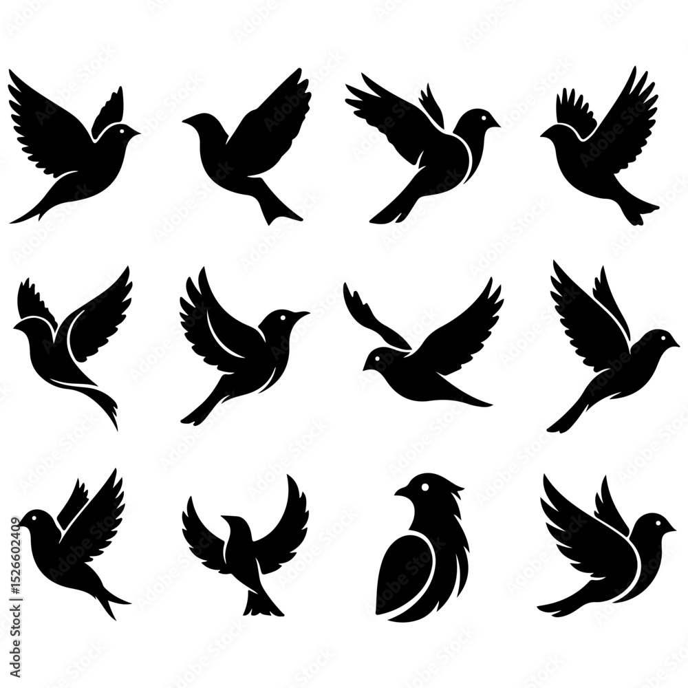 Obraz premium Stylish set of high quality modern minimalist vector designs of birds