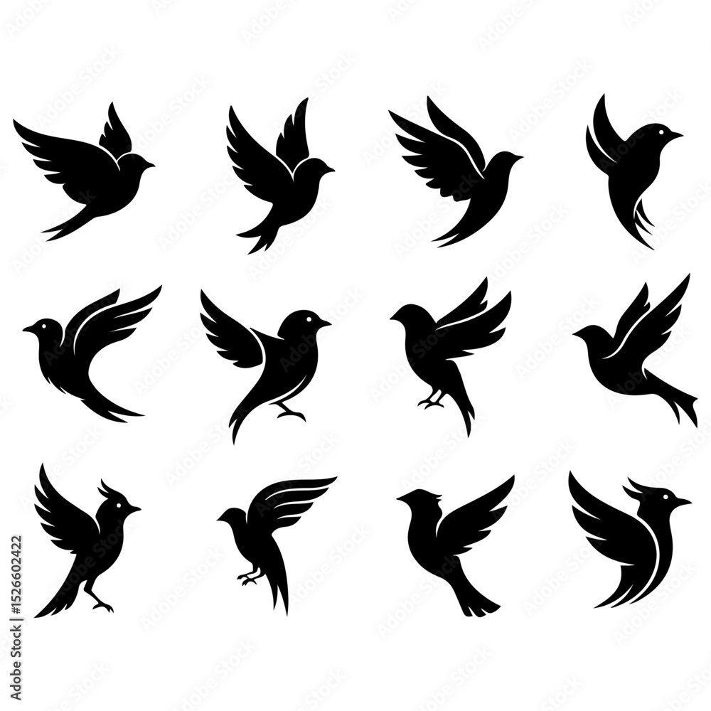 Fototapeta premium Collection of well editable, premium bird art for sophisticated creative projects