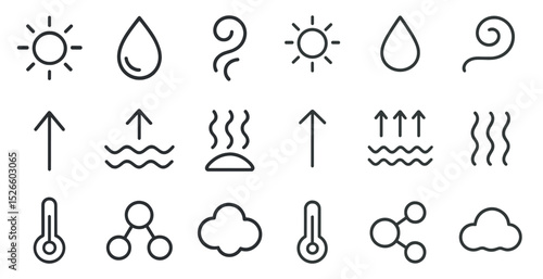 Weather and science symbols for educational and design use