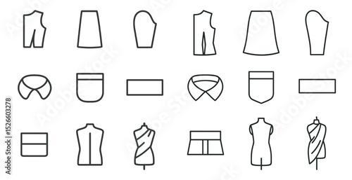 Fashion design elements for sewing patterns and tailoring projects