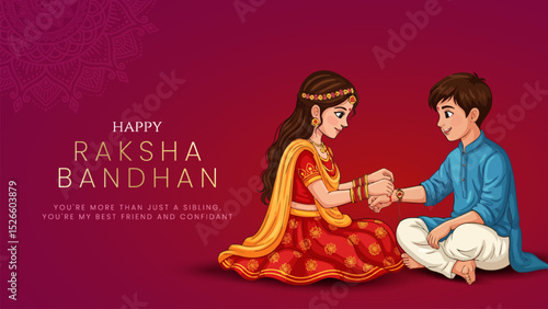 Raksha bandhan festival greeting card India. editable abstract vector illustration design. Happy Raksha Bandhan with nice Decorative Rakhi for Raksha Bandhan.