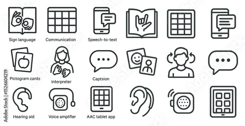 Accessibility and communication icons for inclusive design projects