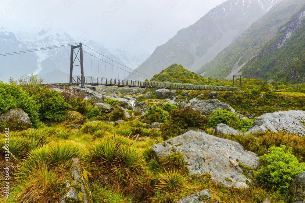 Fototapeta premium Beautiful view and glacier in Mount Cook National Park, South Island, New Zealand