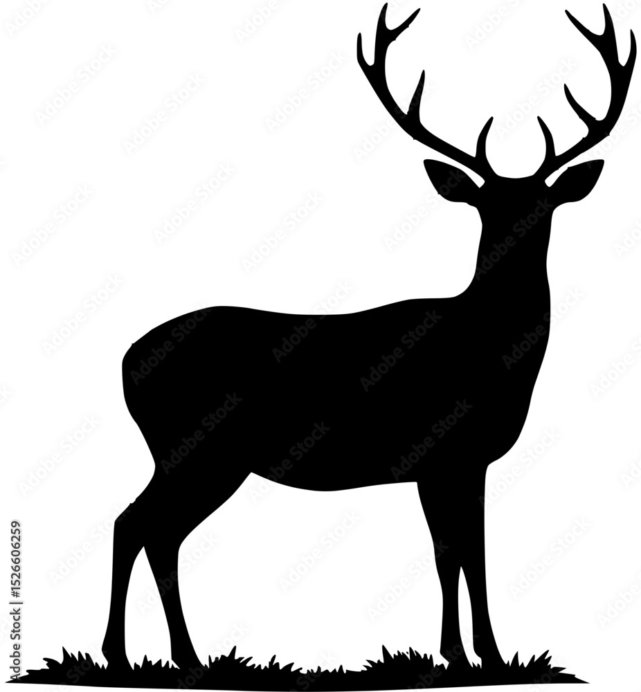 Obraz premium Majestic Deer Silhouette Standing Tall in Nature's Embrace