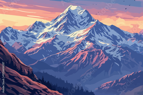 sunrise in the mountains
