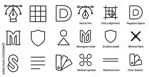 Modern design elements and tools for creative projects