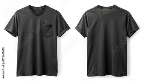 Black Oversized Pocket T Shirt Mockup Front And Back