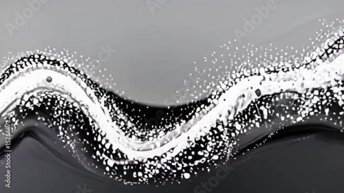 Abstract Black and White Liquid Wave Motion Graphics