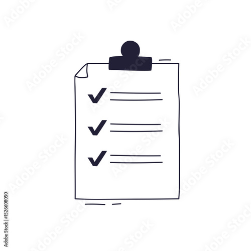 Illustration of a clipboard with checkmarks symbolizing task completion and organization.