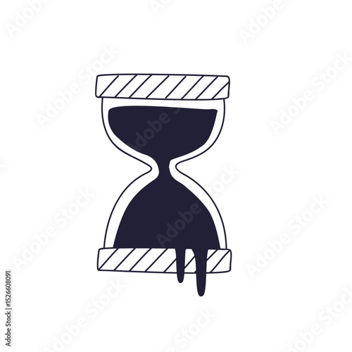 Illustration of an hourglass with sand overflowing, symbolizing time slipping away.
