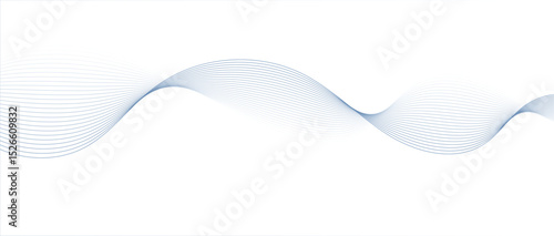 Abstract wave lines in blue gradient on minimalist background. Futuristic and dynamic look, perfect for tech, digital, and modern design projects.