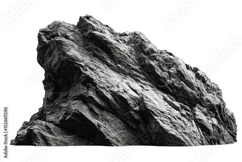a black and white photo of a rock