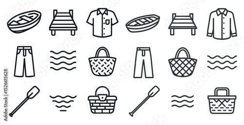 Summer icons collection for beachwear and picnic design