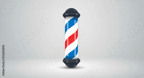 Classic Barber Shop Pole Red, White, and Blue Spiral Design