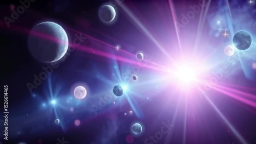 Cosmic Dance: Planets, Stars, and Celestial Rays