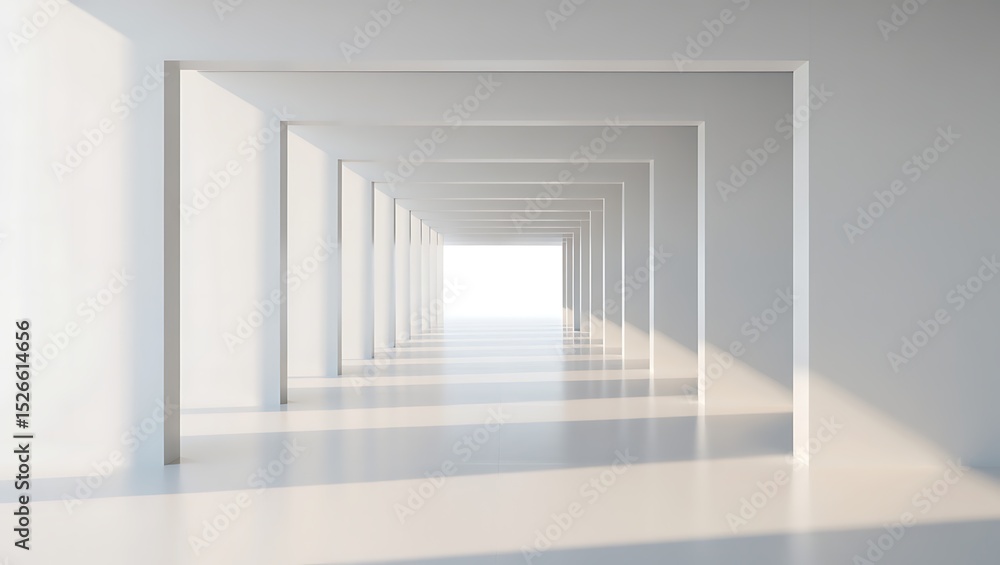 Endless White Corridor Architectural Design of Light and Space Endless White Corridor Architectural Design of Light and Space