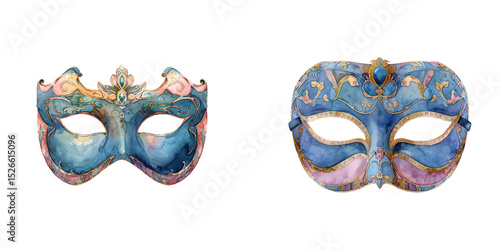 masquerade eye mask watercolor vector illustration