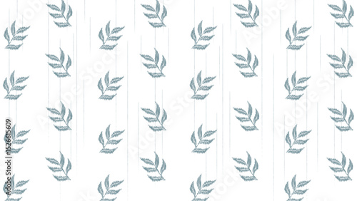 Green leaves on white ethnic ikat texture  design. textile fashion pattern line ikat seamless pattern and batik fabric texture asian background wallpaper geometry indian. Ethnic abstract ikat art .