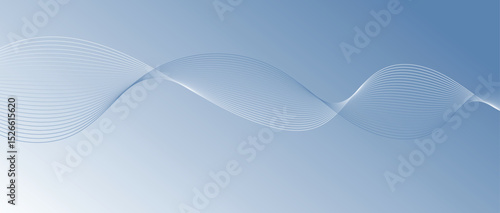 Abstract wave lines in blue gradient on minimalist background. Futuristic and dynamic look, perfect for tech, digital, and modern design projects.