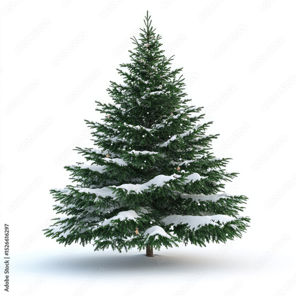 Obraz premium Beautiful Christmas tree covered in snow