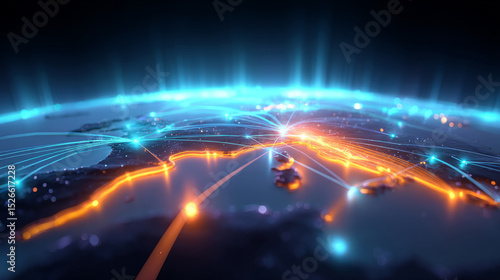 Global air traffic map interface with real-time plane markers and route lines