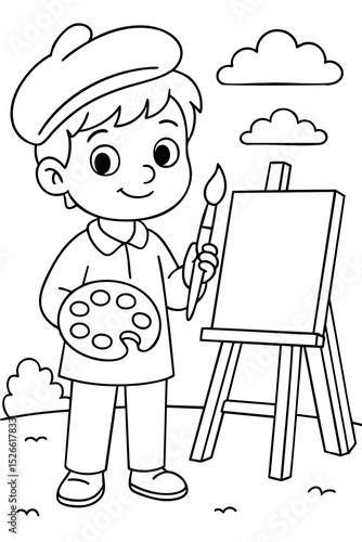 Coloring page for children. Beautiful illustration for coloring book.