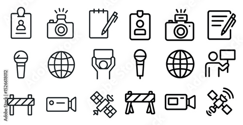 Creative media and communication icons for digital design projects
