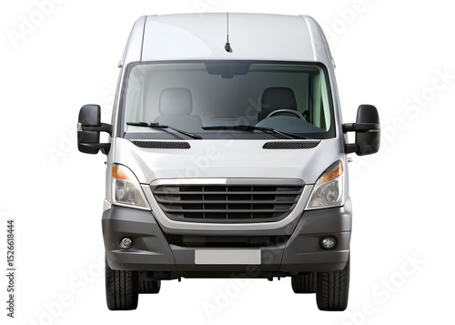 white logistic van front view with headlights