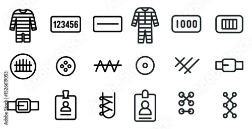 Prison and security icons for identification and design projects