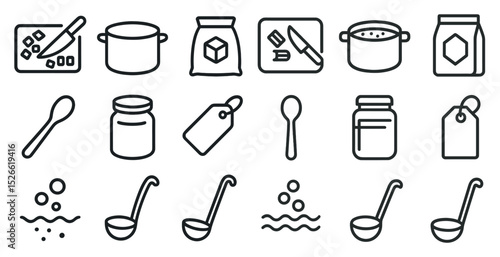 Cooking icons collection for recipes and kitchenware design projects