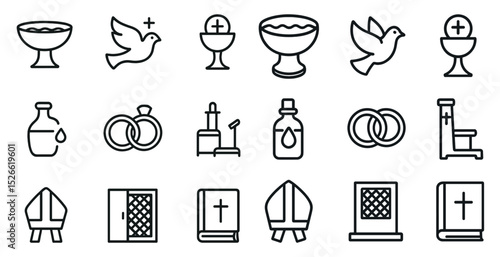 Christian symbols collection for faith and worship design projects