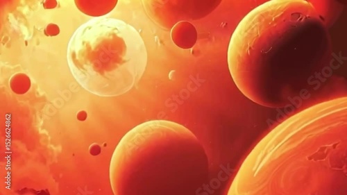 Journey Through a Fiery Nebula: Celestial Dance of Planets