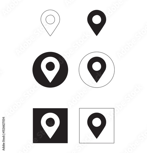 set of map pointers vector illustration