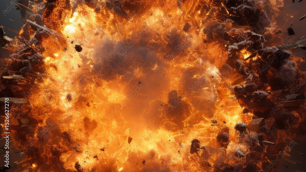 Obraz premium Apocalypse explosion effect backdrop