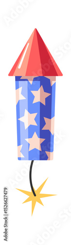 Firework burning fuse American firecracker