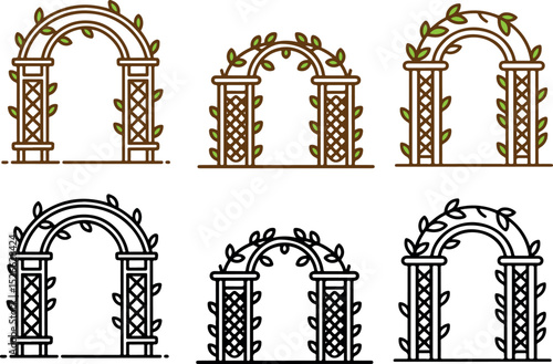 garden arch and pergola icons