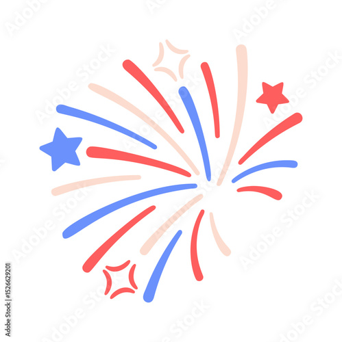 Independence day fireworks design element