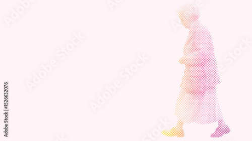 Senior woman walking, symbolizing early retirement planning with copy space