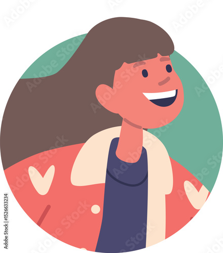 Happy excited girl child avatar