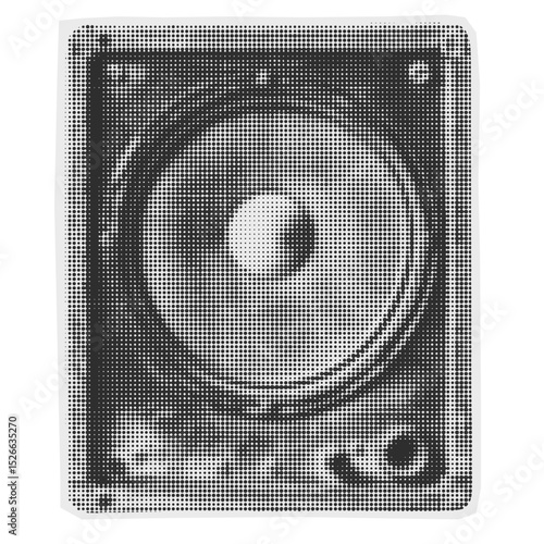 Halftone Speaker Sound System Collage Scrapbook Cut Out⁠
