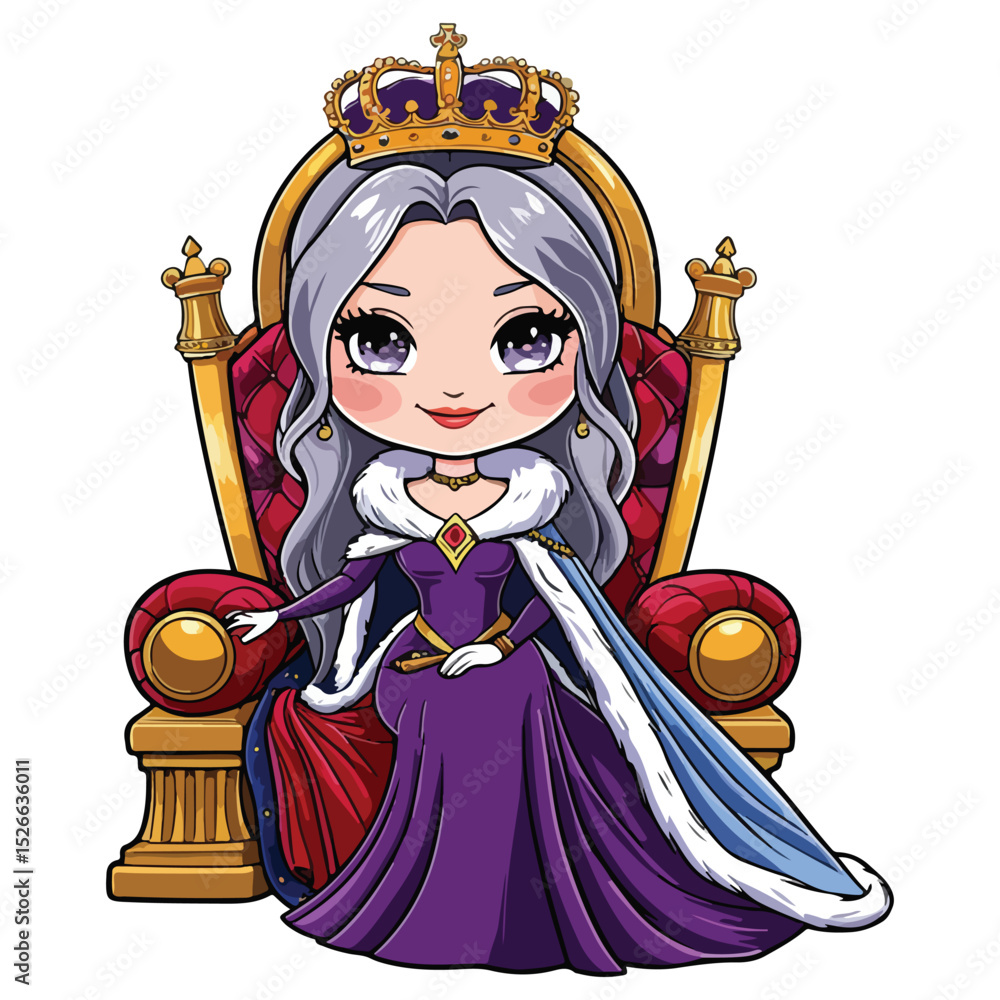 Obraz premium Adorable Chibi Girls in Ball Dress Vector Bundle