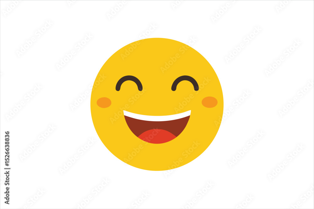 Fototapeta premium Fun and Playful Emoji Smiley for Online Reactions and UX Design