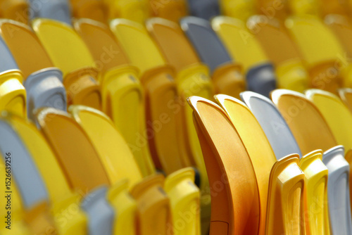Athletic stadium chairs made of plastic