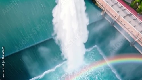 Stunning Rainbow Over a Powerful Waterfall