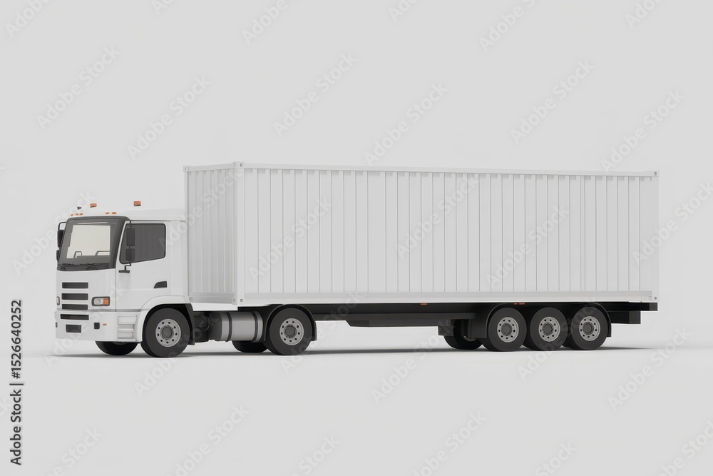 White Truck Container 3D Illustration Background and Mockup Logistic, with empty blank space for text copy space or mockup design, high detail, 8k White Truck Container 3D Illustration Background and Mockup Logistic, with empty blank space for text copy space or mockup design, high detail, 8k