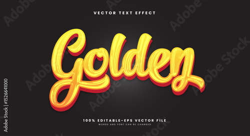 Golden Chrome style 3d editable text effect Template